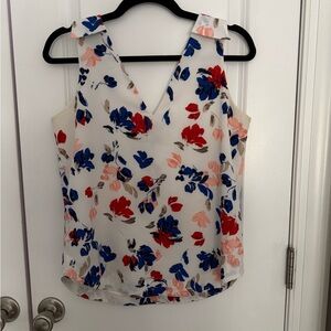 Banana Republic Red and White Sleeveless Tank Top